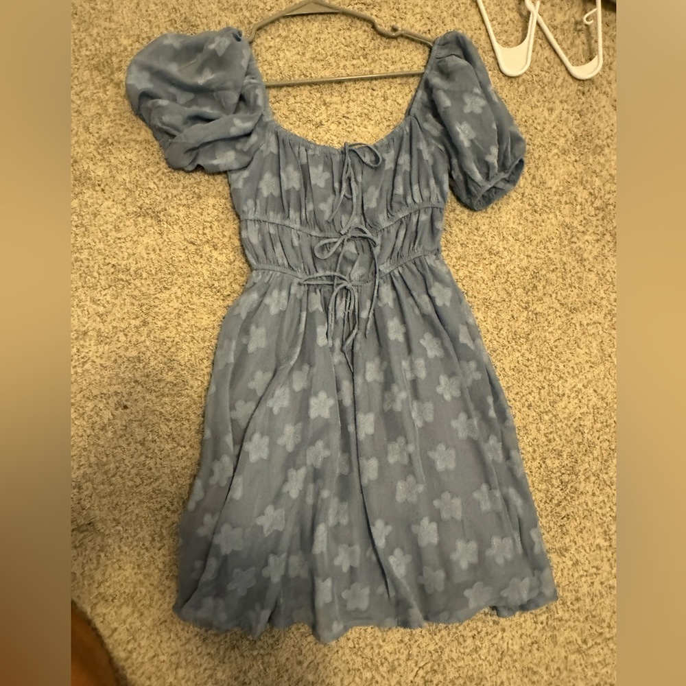 blue puff sleeve princess polly dress size 2